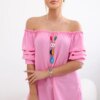 Spanish blouse with decorative sleeves light pink