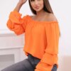 Spanish blouse with decorative sleeves orange