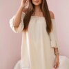 Spanish blouse with ruffles on the sleeve beige