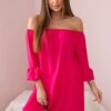 Spanish blouse with ruffles on the sleeve fuchsia