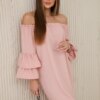 Spanish dress with ruffles on the sleeve powder pink