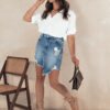 Spódnica damska TRENDY LOVE niebieska Dstreet