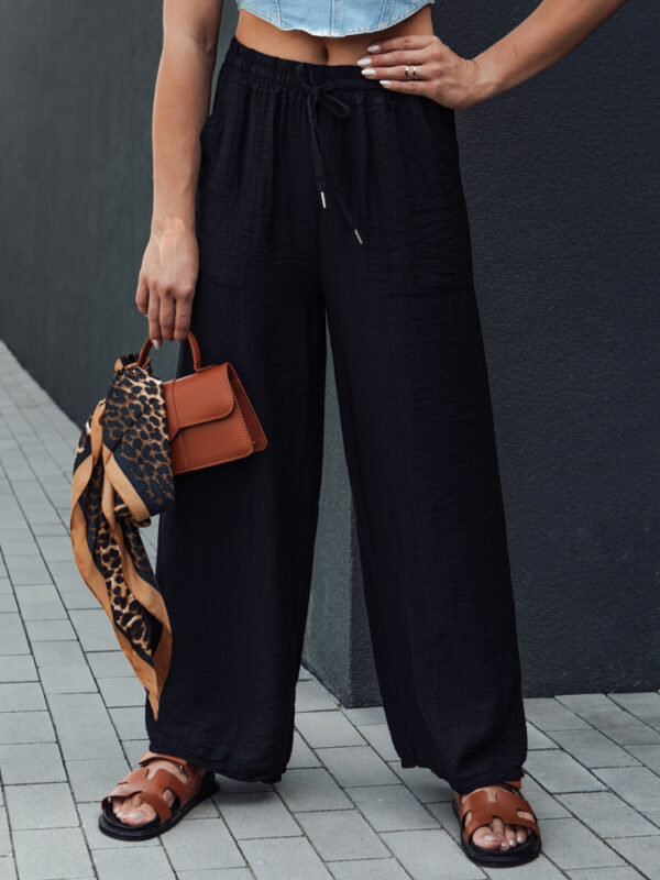 Spodnie damskie wide leg NAMAYAS czarne Dstreet