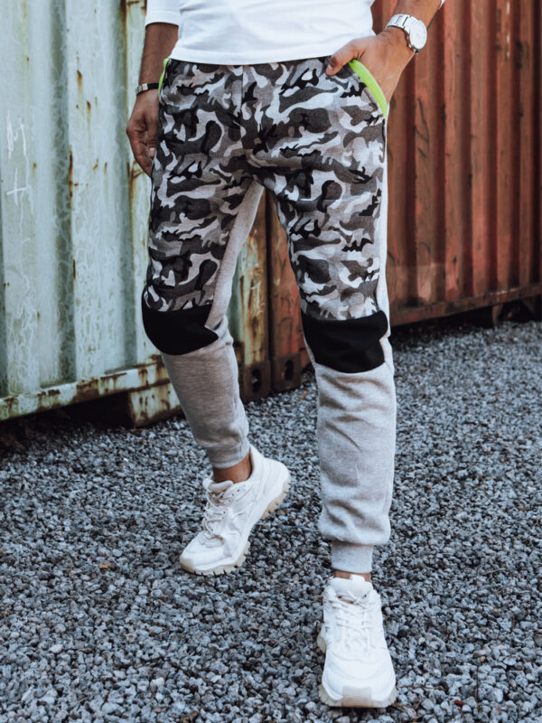 Spodnie męskie dresowe camo szare Dstreet