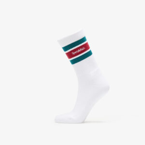 Sporty & Rich Serif Logo Striped Socks UNISEX White/ Navy/ Gold/ Navy Universal-alacsony-ár