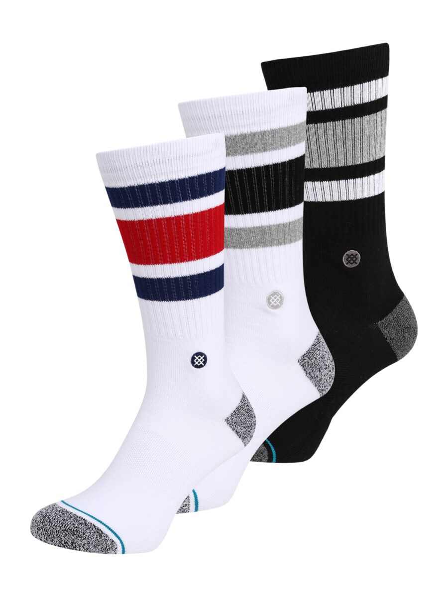 Stance Zokni  szürke melír / tűzpiros / fekete / fehér-hu