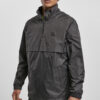 Stand Up Collar Pull Over Jacket Black