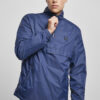 Stand Up Collar Pull Over Jacket Dark Blue