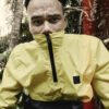 Stand Up Collar Pull Over Jacket Light Yellow/blk