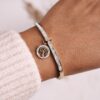 Steel bracelet with cubic zircon Tree of Life Golden Alive