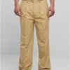 Straight pleated trousers in beige