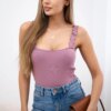 Strapless blouse navy pink