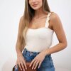 Strapless body blouse beige