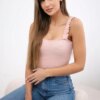 Strapless body blouse dark powder pink