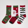 Stripe Santa Christmas Socks - 3-Pack multicolor