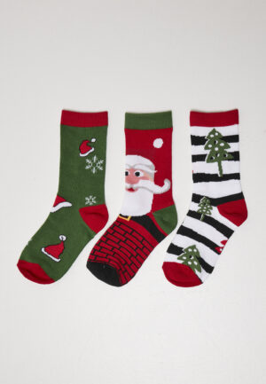 Stripe Santa Christmas Socks - 3-Pack multicolor