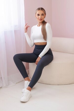Striped leggings graphite trousers