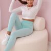 Striped leggings mint pants