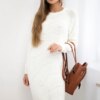 Striped sweater dress ecru