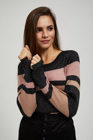 Striped sweater with metallic thread Striped sweater with metallic thread