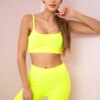 Striped top set with a yellow neon blouse