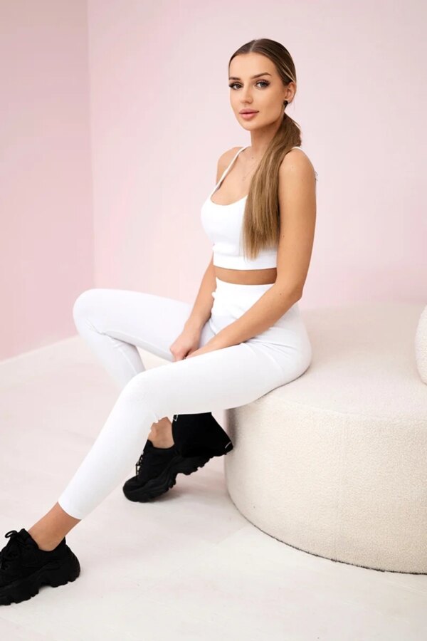 Striped top with a white blouse