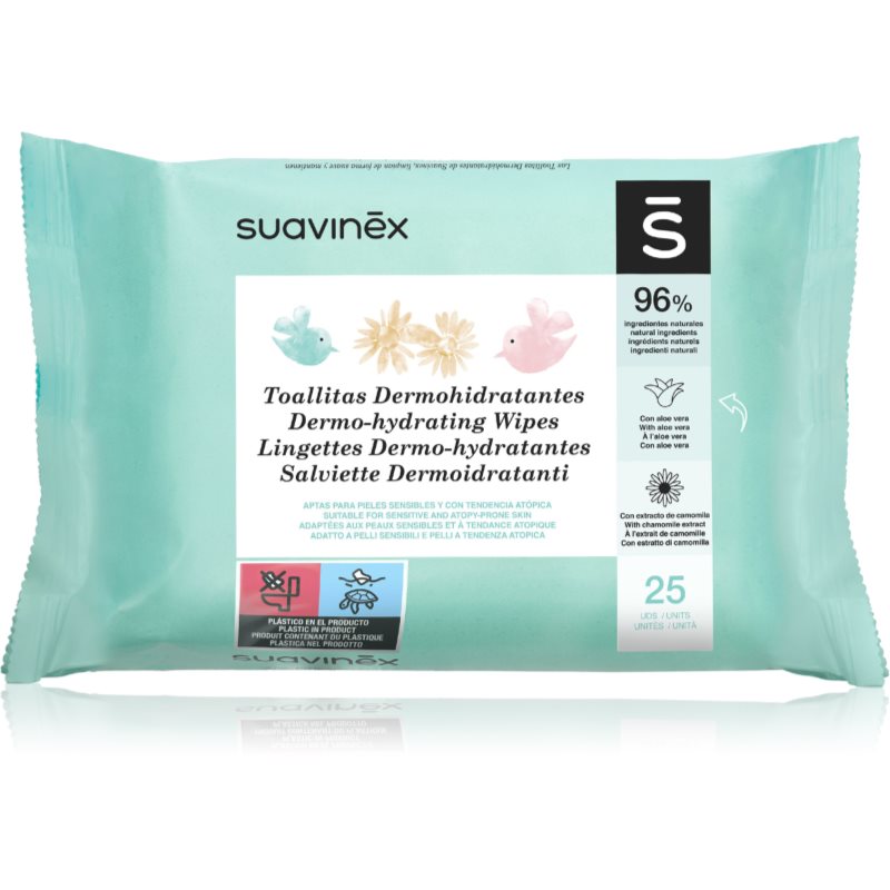 Suavinex Baby Dermo-hydrating Wipes nedves törlőkendők arcra és testre 25 db-Ár