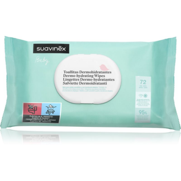 Suavinex Baby Dermo-hydrating Wipes nedves törlőkendők arcra és testre 72 db-Ár