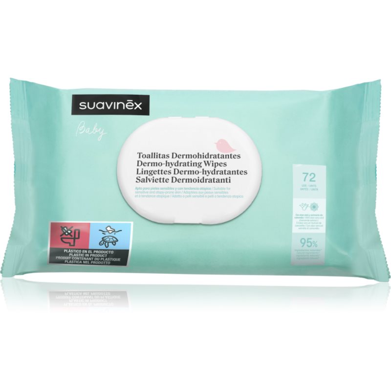 Suavinex Baby Dermo-hydrating Wipes nedves törlőkendők arcra és testre 72 db-Ár