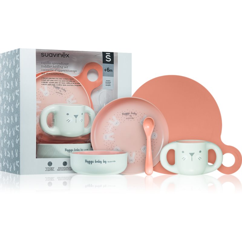 Suavinex Hygge Toddler Feeding Set etetőszett gyermekeknek 6 m+ Pink 5 db-Ár