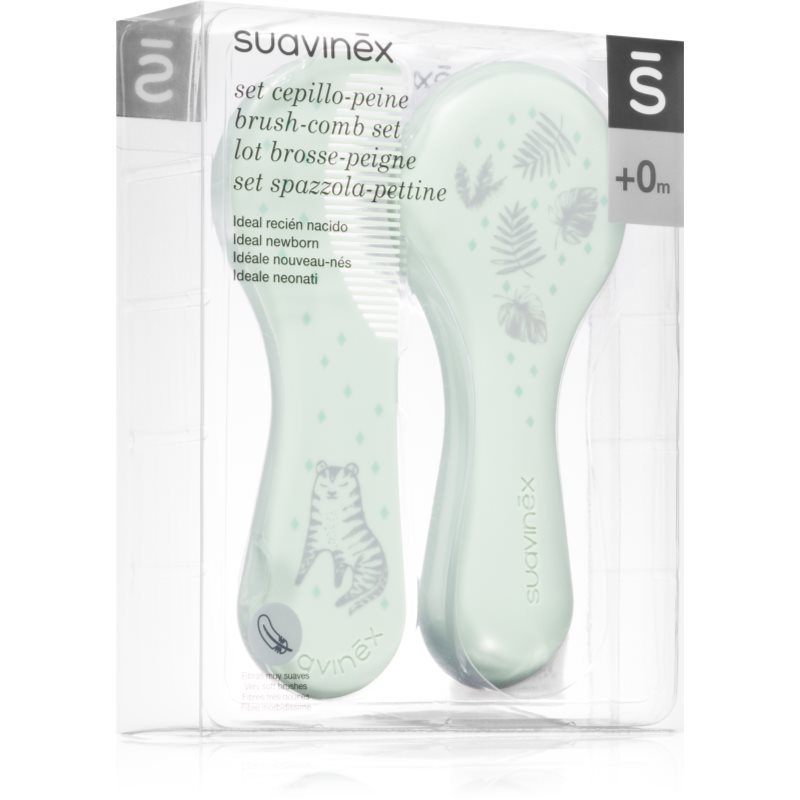 Suavinex Tigers Brush-comb Set szett gyermekeknek születéstől kezdődően Green 1 db-Ár