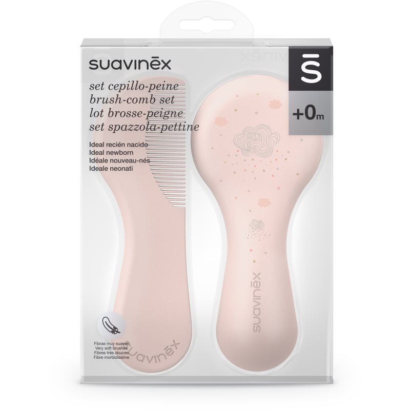 Suavinex Tigers Brush-comb Set szett gyermekeknek születéstől kezdődően Pink 2 db-Ár