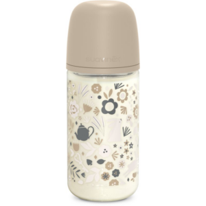 Suavinex Wonderland SX Pro Physiological Anti-Colic Glass cumisüveg üvegből M Medium Flow 3 m+ Liberty Cream 240 ml