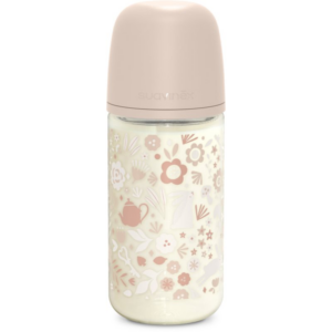Suavinex Wonderland SX Pro Physiological Anti-Colic Glass cumisüveg üvegből M Medium Flow 3 m+ Liberty Pink 240 ml