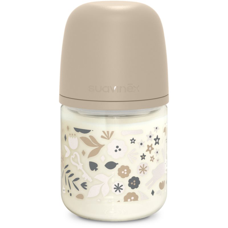 Suavinex Wonderland SX Pro Physiological Anti-Colic Glass cumisüveg üvegből S Slow Flow 0 m+ Liberty Cream 120 ml