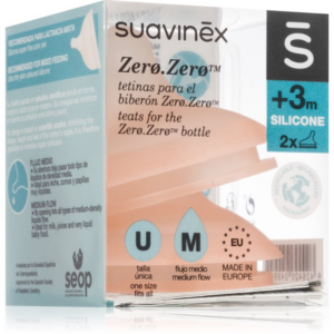 Suavinex Zero Zero Bottle Teat etetőcumi M Medium Flow 3 m+ 2 db-Ár