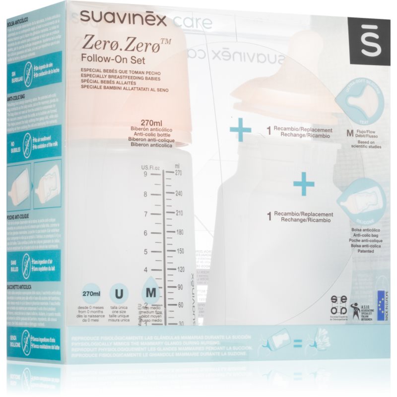 Suavinex Zero Zero Follow-On Set ajándékszett újszülötteknek M Medium Flow 3 m+-Ár