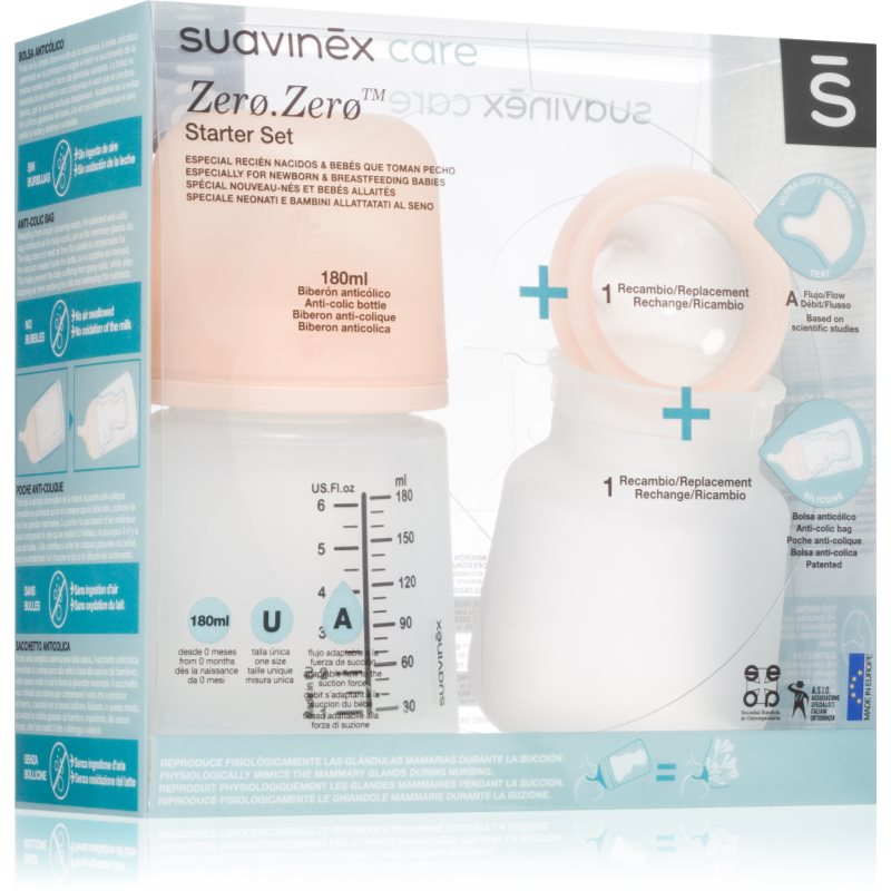 Suavinex Zero Zero Starter Set ajándékszett gyermekeknek születéstől kezdődően A Adaptable Flow 0 m+-Ár