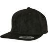Suede Leather Snapback Black