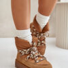 Suede women's snow boots with chunky lacing D.Franklin Brown