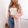Super KID Mohair long cardigan light powder pink