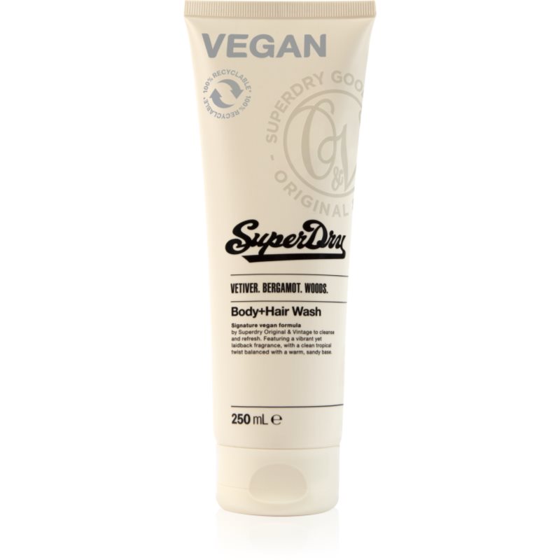 Superdry Vetiver. Bergamot. Woods. tusfürdő gél és sampon 2 in 1 uraknak Vetiver. Bergamot. Woods. 250 ml-Ár