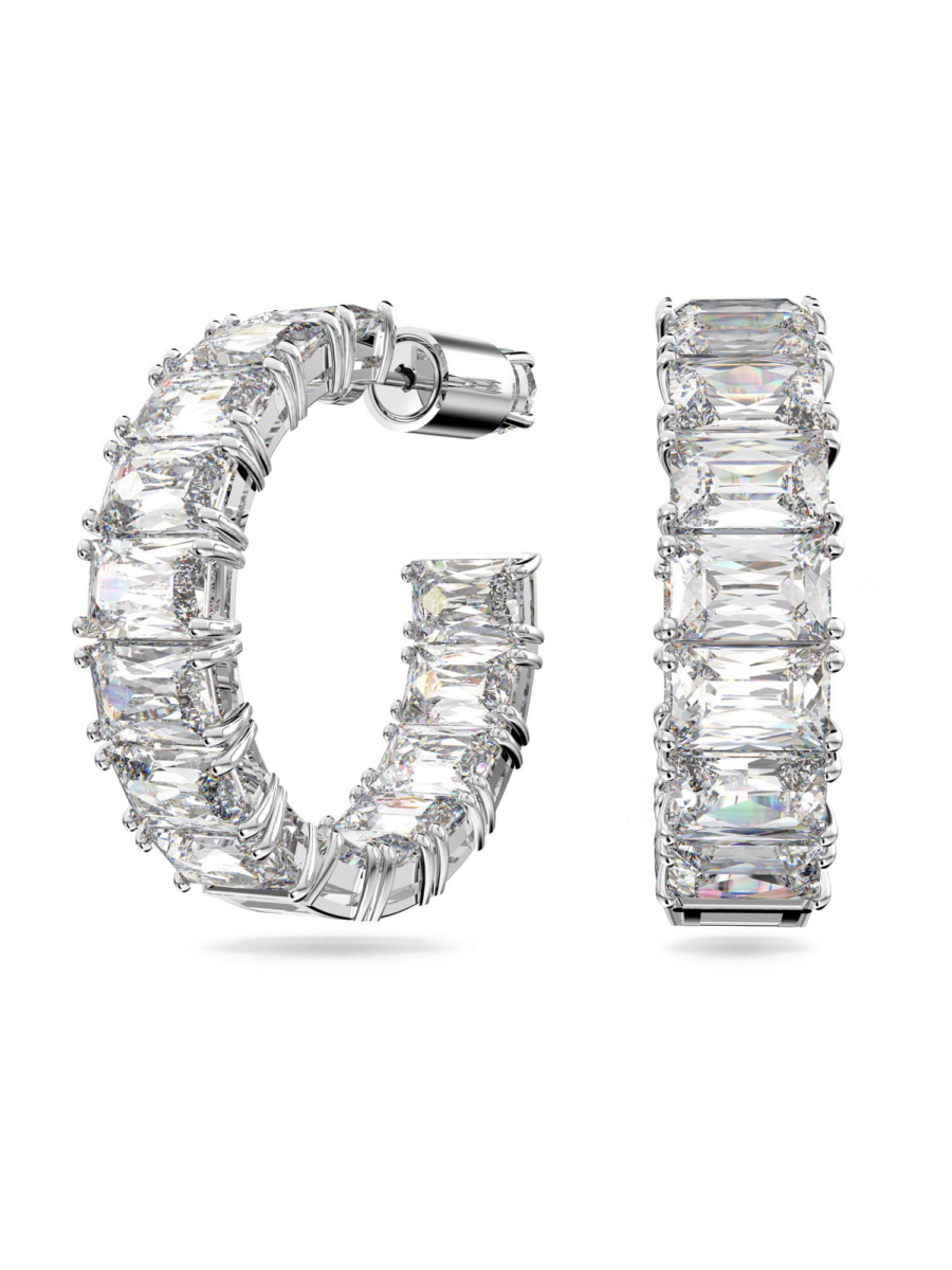 Swarovski Fülbevalók 'Matrix hoop earrings'  ezüst-Hungary