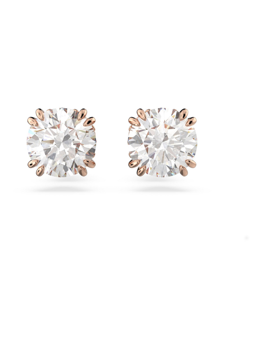 Swarovski Fülbevalók 'Stilla stud earrings'  rózsaszín arany / átlátszó-Hungary