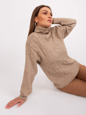 Sweater-AT-SW-23401.97P-light brown Sweater-AT-SW-23401.97P-light brown