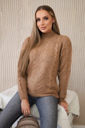 Sweater over the head Camel