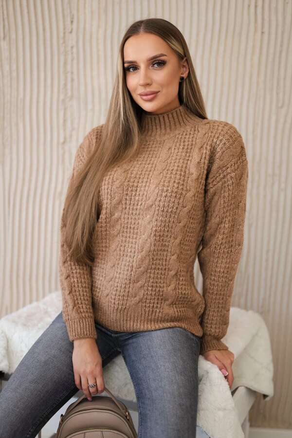 Sweater over the head Camel