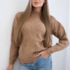 Sweater over the head made of Camel diamonds