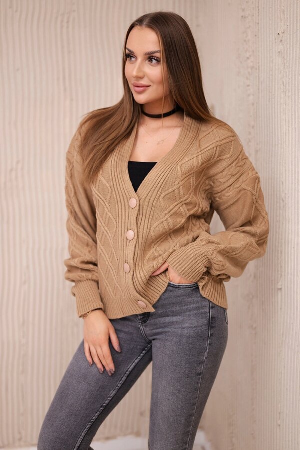 Sweater with a decorative camel weave