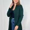 Sweater with batwing sleeve dark green